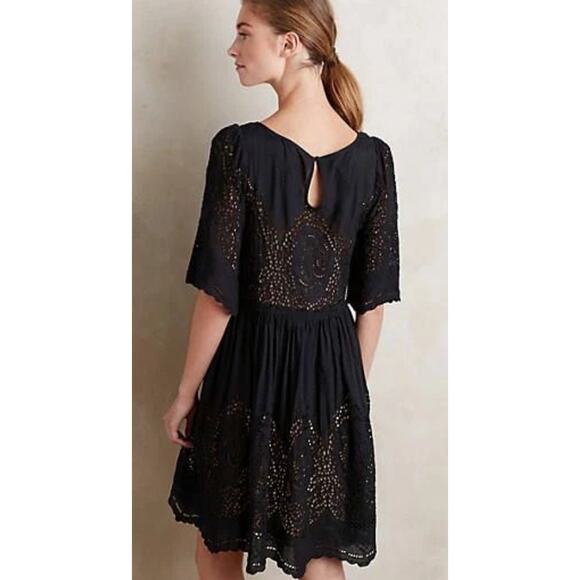 ANTHROPOLOGIE FLOREAT Osira Swing Tunic Dress Eyelet - Picture 2 of 15